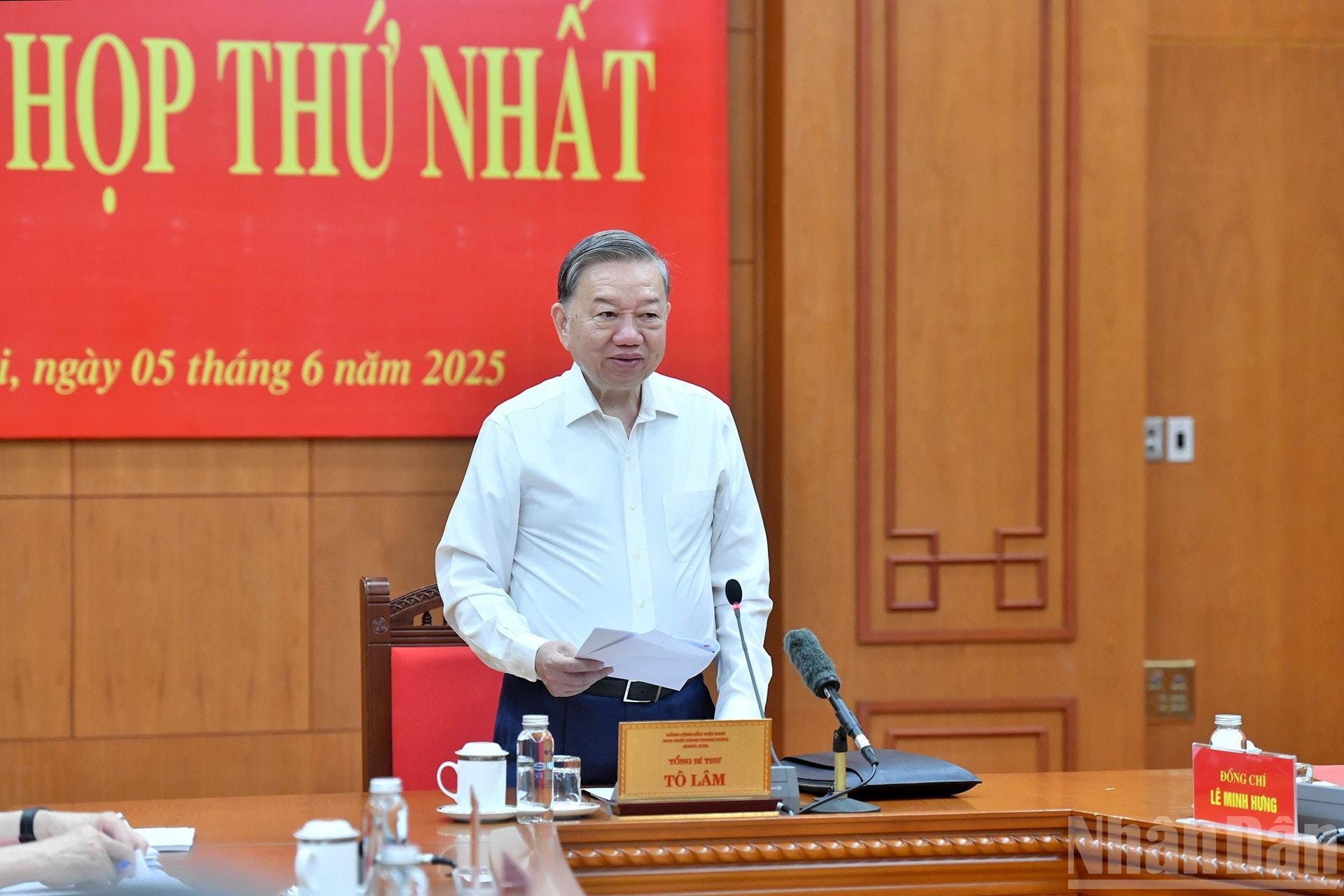 Tổng Bí thư Tô Lâm phát biểu tại Phiên họp thứ nhất của Ban Chỉ đạo Trung ương về hoàn thiện thể chế, pháp luật. Ảnh: Đăng Khoa/Nhandan.vn